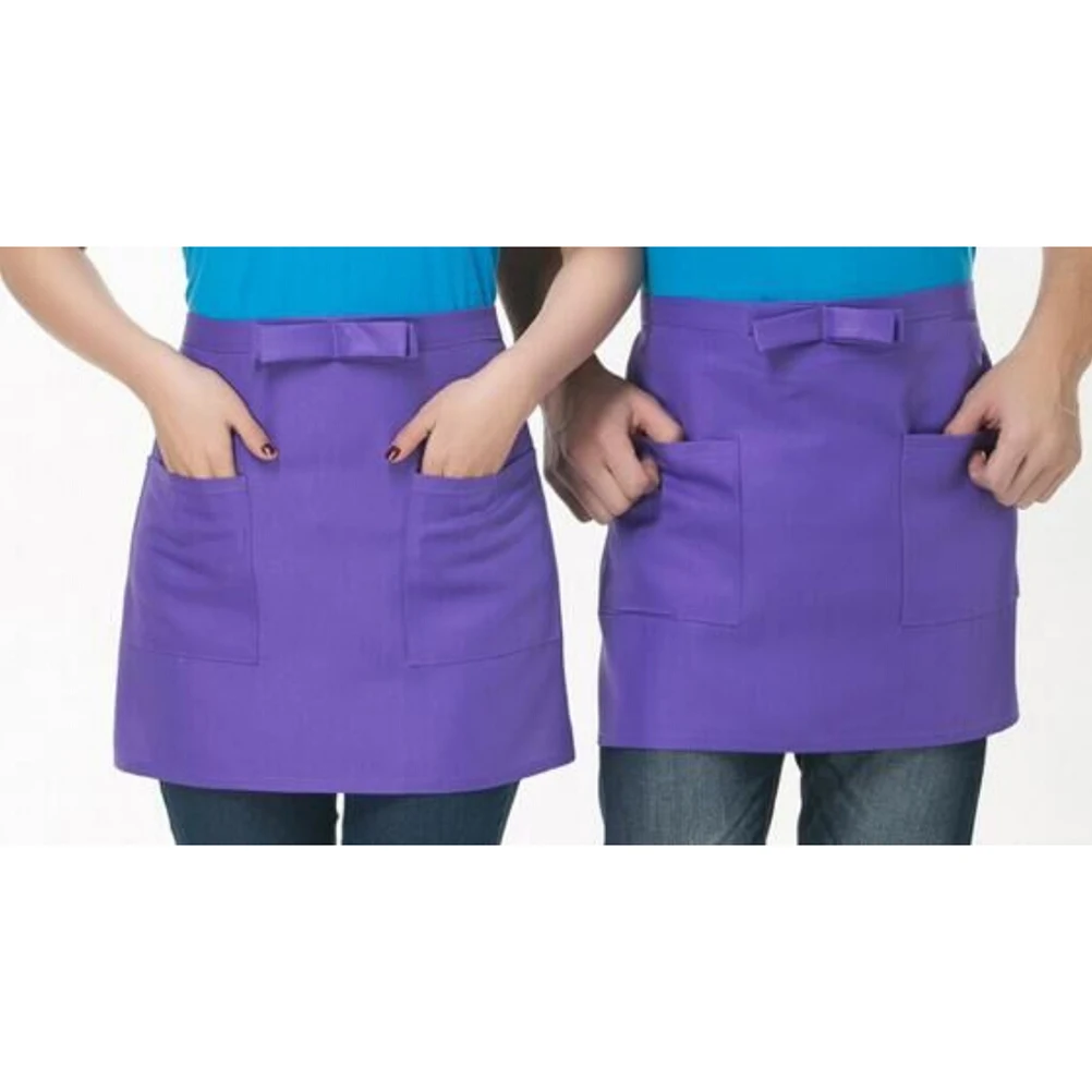 

New Bar Pub Kitchen Cotton Bow Short Half Waist Apron Cafe Server Waiter Waitress High Quality