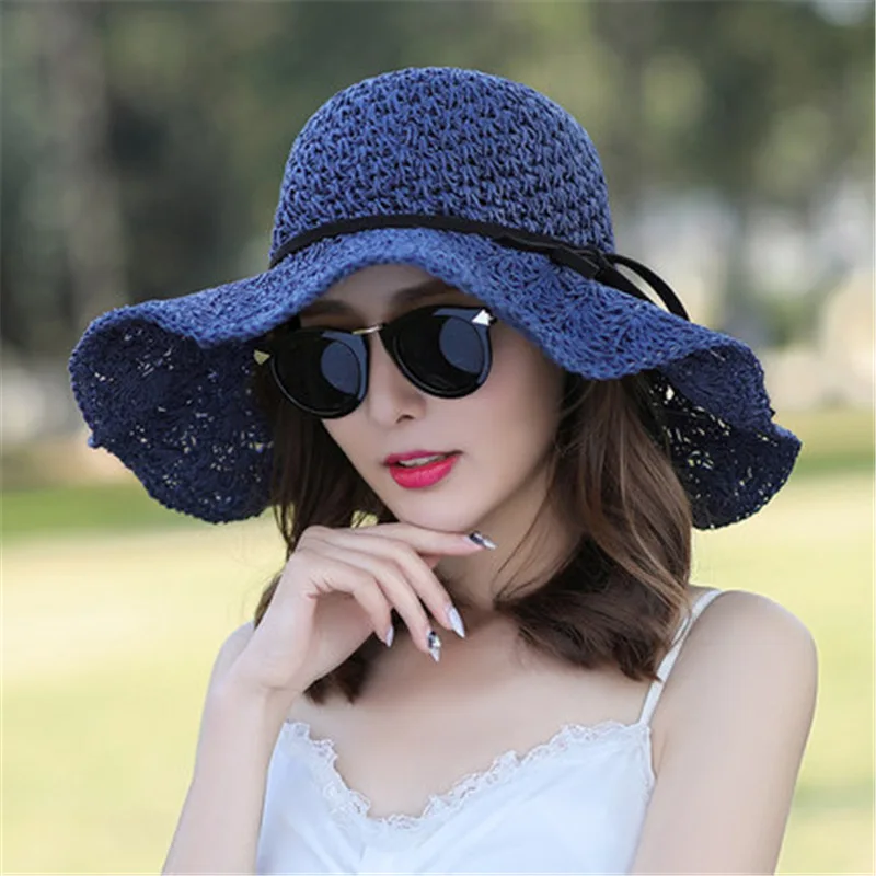 

Summer Beach Vacation Straw Hat Seaside Leisure Big Brim Sun Hat Foldable Lady Sun Hat Sun Protection Fisherman Hat Lady Hat