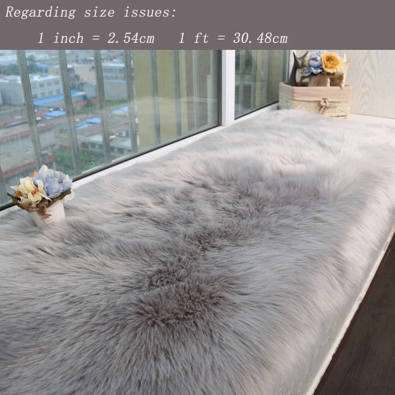 

Nordic Red Center Living Room Carpet Bedroom Carpet Soft Fluffy Sheepskin Fur Area Rugs Bedroom Floor White Faux Fur Bedside Rug