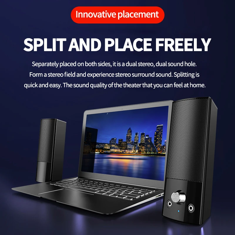Настольный компьютер Мощные колонки с USB подключением Bluetooth стерео для ноутбука