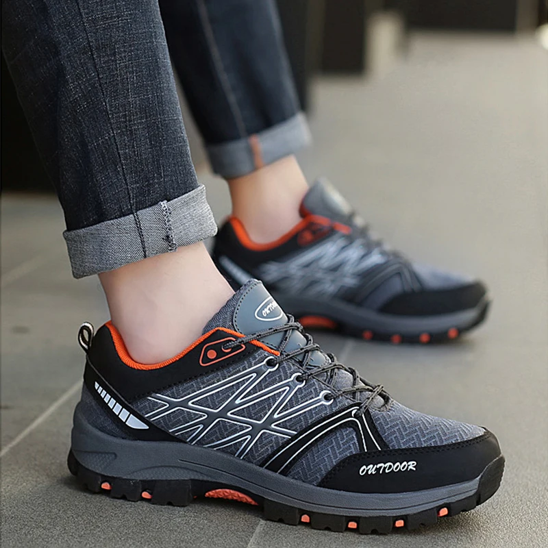 SALUDAS  Men Shoes Outdoor Running Shoes Casual Sneakers for Men Mesh Lightweight Breathable Hiking Shoes Outdoor Sneakers