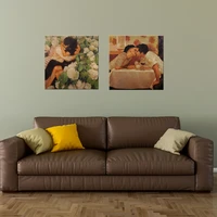 lover kiss couples handpainted portrait artwork for living room wall decor sweetheart oil painting canvas room office wall art
