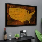 Карта города Америки, современные золотые картины на холсте плакат из Соединенных Штатов, Настенная картина, картина, Декор для дома