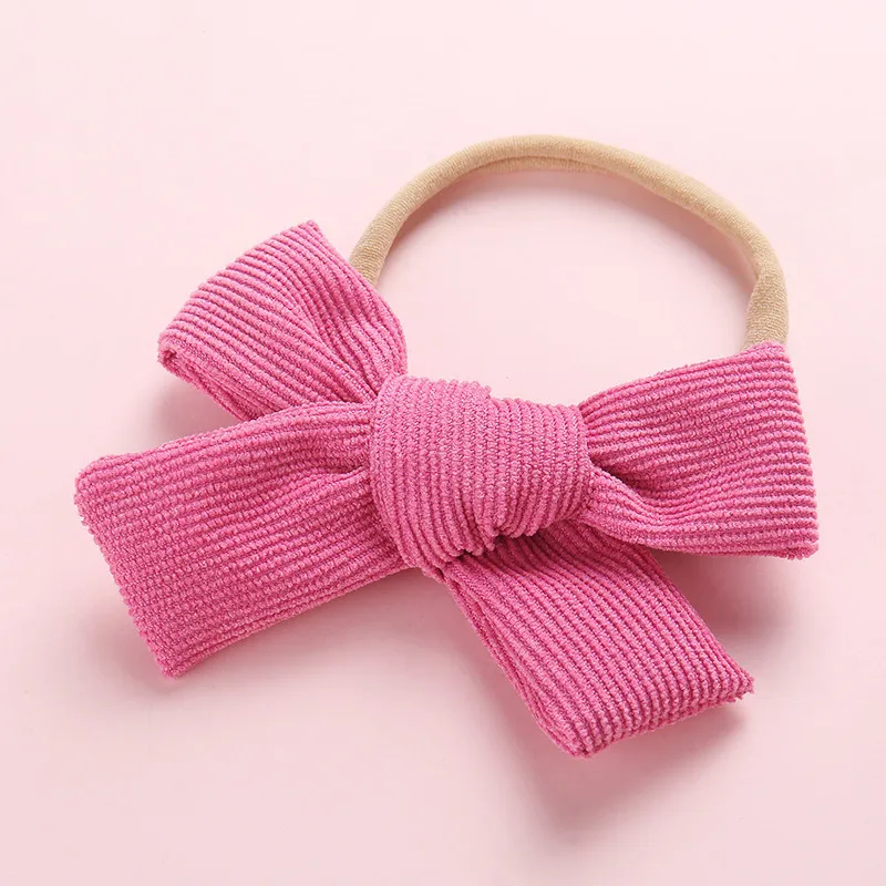 free shipping 12pcs Fancy Lovely Colorful Fashion Top Baby Hair Accessories Attractive Headband pretty big corduroy fabric bow |