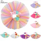 Красочная Радужная юбка-пачка для новорожденных малышей + повязка на голову с цветами реквизит для фотографирования