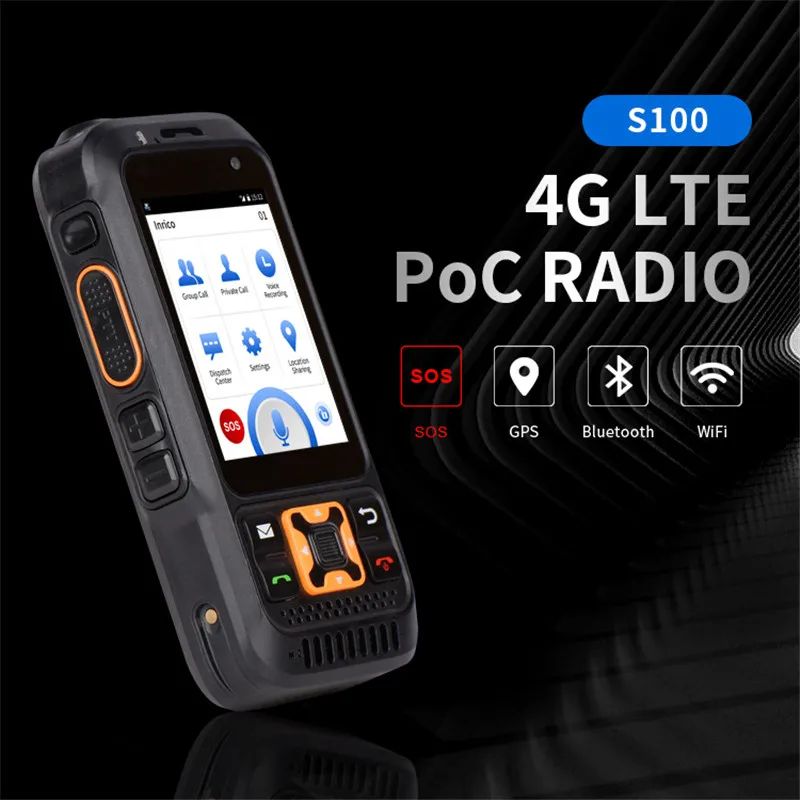 Inrico S100 Cheapest walkie talkie app 4G Network Radio poc GPS SOS wireless Mobile Phone military Walkie Talkie for police