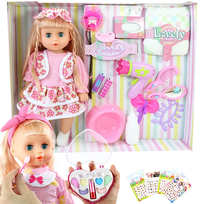 

Lovely girl talking Doll gift bebe reborn 32cm Blinking Feeding Drinking water pee newborn baby dolls alive full vinyl