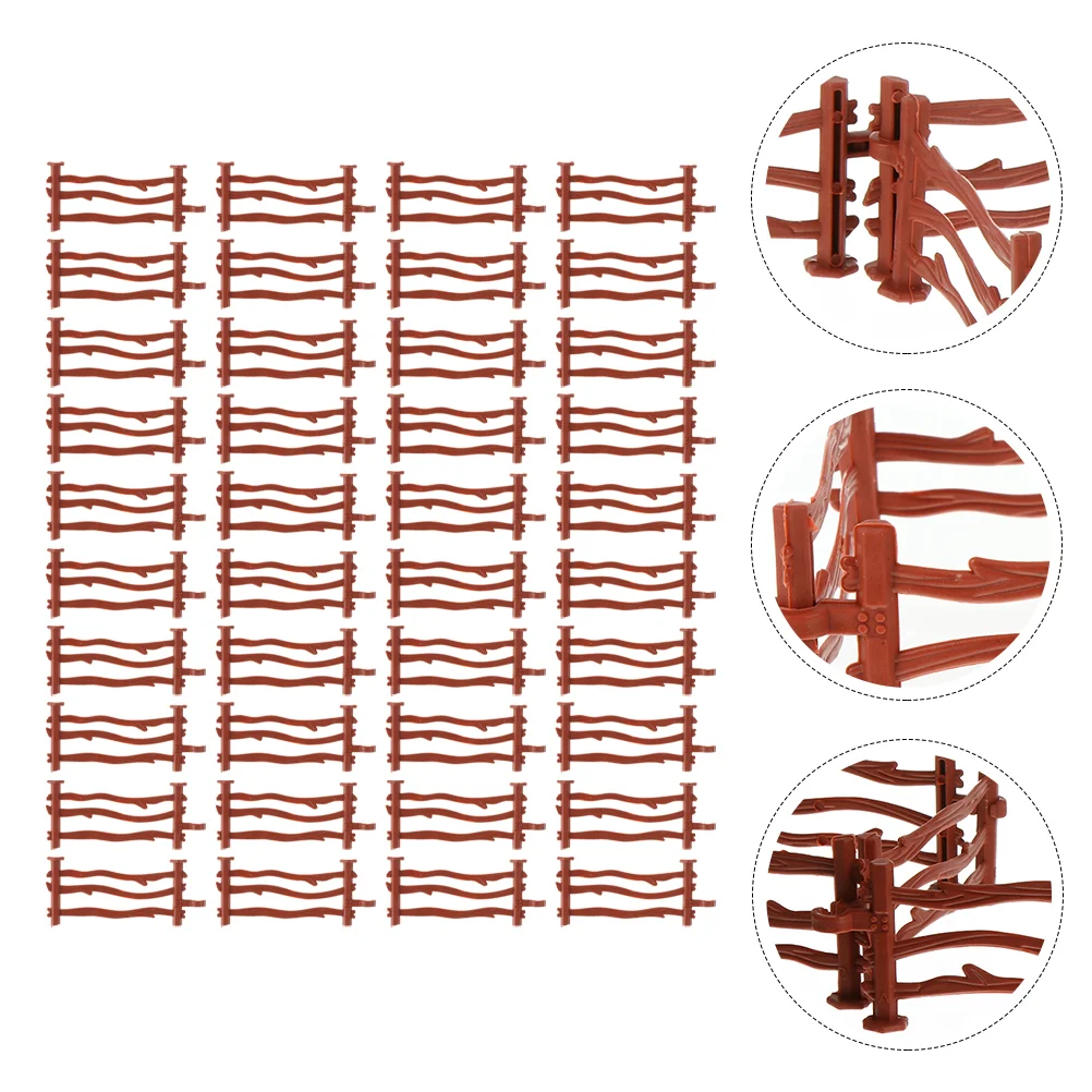 

60pcs Mini Fence Adornments Simulation Fence Decorations Plastic Fence Ornaments