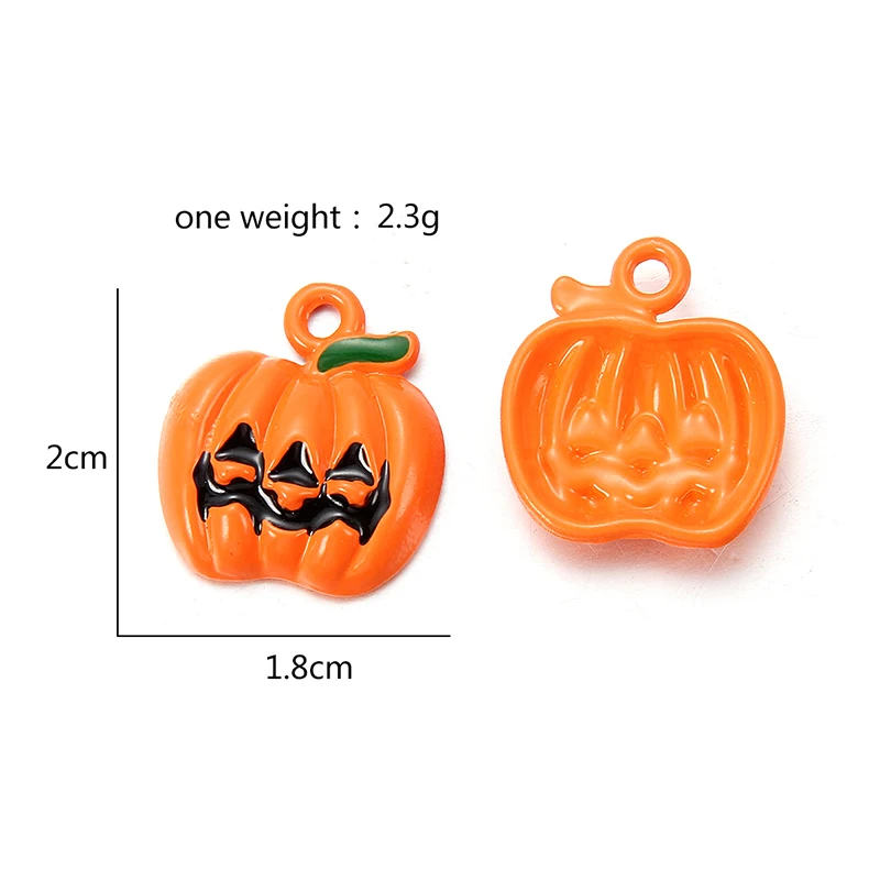 Pumpkin Колокольчики с эмалевым покрытием снежинки-подвески 10 шт. рождественские привидения Подвески Ремесло для DIY украшения ожерелье серьги браслет ювелирные изделия аксессуар - Окраска металла: Pumpkin