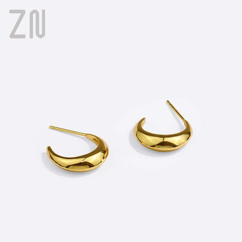 

ZN European and American Temperament C Shape Earrings for Women Trendy Fashion Ear Accessories Party Birthday Jewelry Gifts