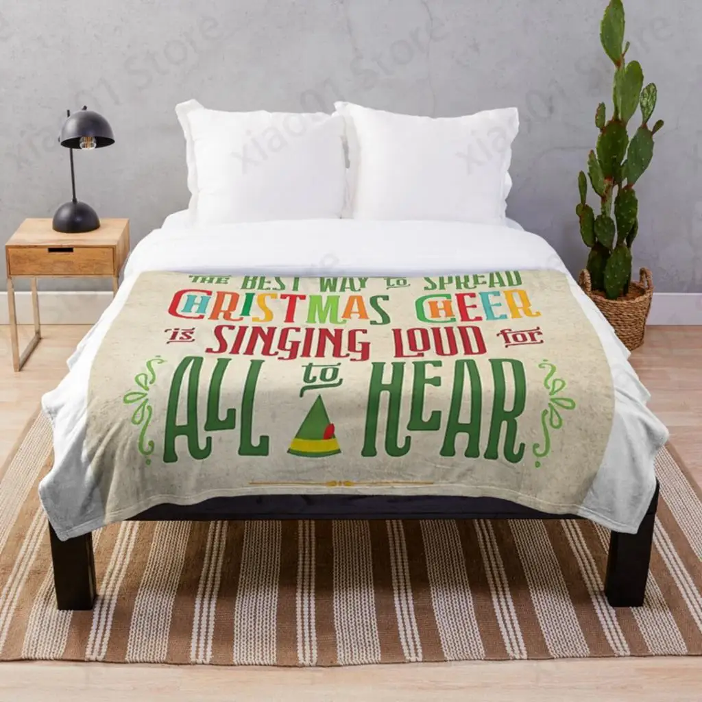 

Buddy the Elf Christmas Cheer Throw Blanket Sherpa Bedspread Blanket Picnic wool soft Blankets
