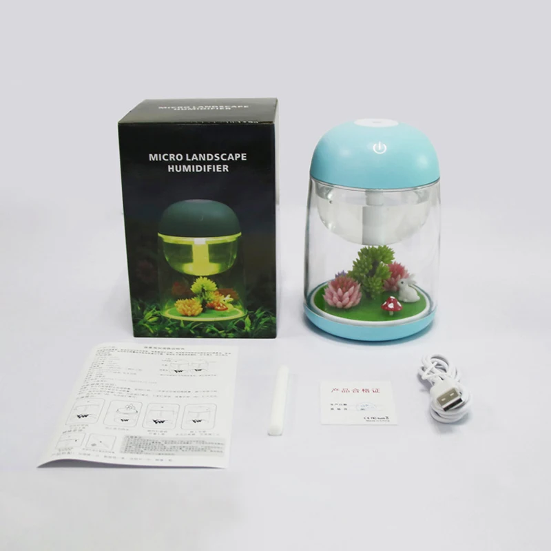 

Night Light LED Lamp With Humidifier Creative Micro Landscape Colorful Beside Table Lamp Bedroom Home Decor Aroma Diffuserr Gift