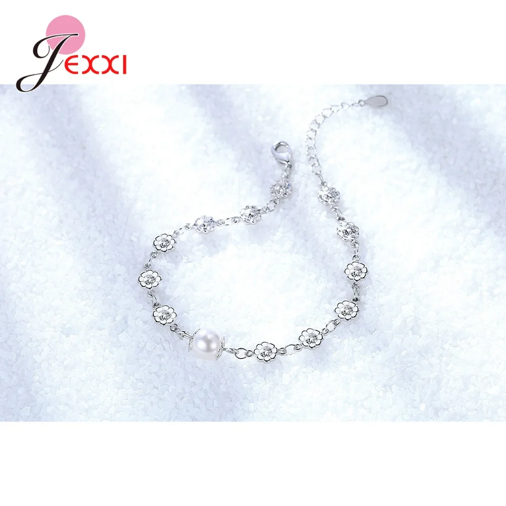 Регулируемый элегантный цельный браслет из серебра 925 пробы с цветами сливы и