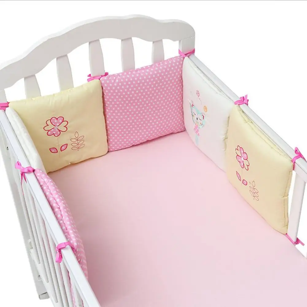 

6Pcs/Set Baby Bed Protector Crib Bumper Pads Baby Bed Bumper Kids Safety Bed around Cotton Blend Baby Bed Anti-collision Bumper