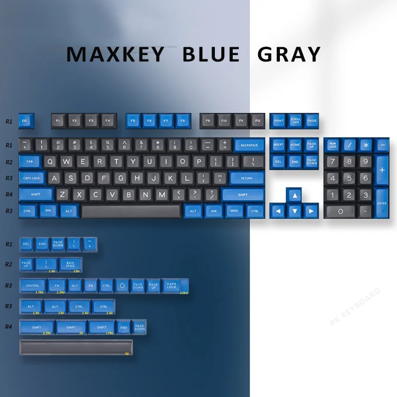 

Профиль SA ABS 131, колпачок ключа s MAXKEY, голубой, серый колпачок ключа для клавиатуры, двухцветный процесс литья под давлением, красивый внешний ...