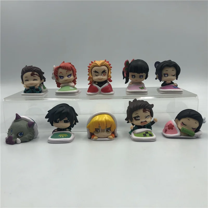 

Anime Demon Slayer Kimetsu no Yaiba Kamado Tanjirou Nezuko Zenitsu Giyuu Inosuke Cute Sleeping Action Figure Model Toy