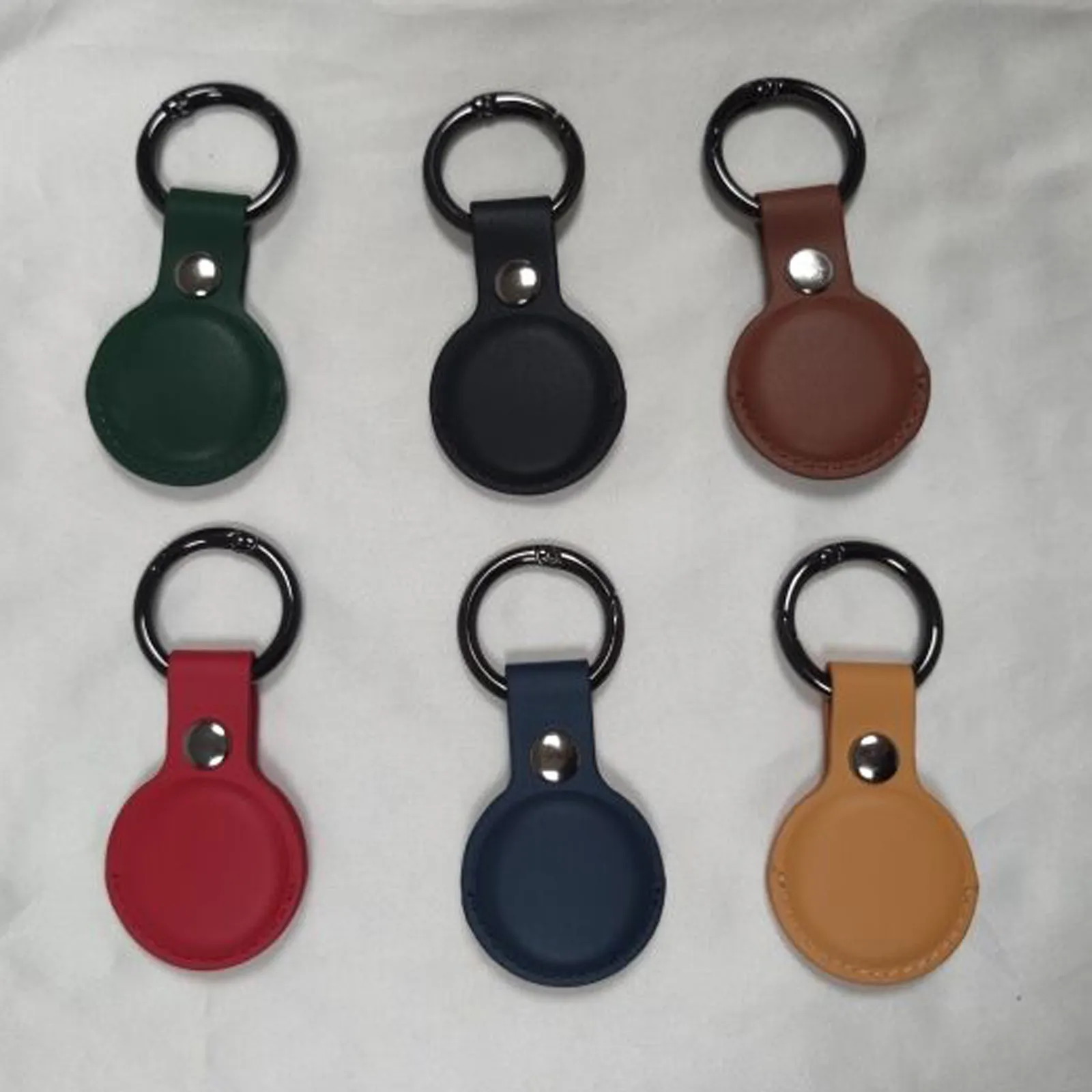 

Leather Protective Case For Apple Airtags case Protective Sleeve For Apple Locator Tracker Anti-lost Keychain Protective Covers