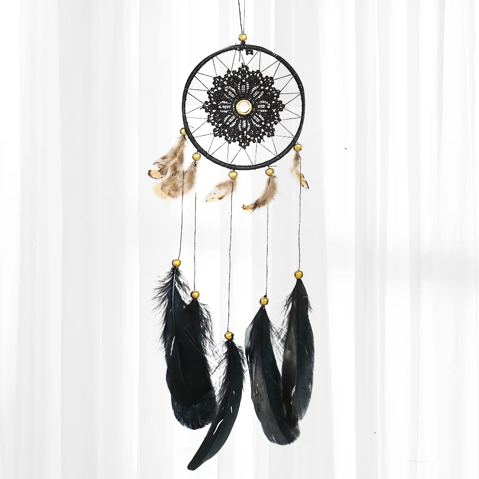 

Natural Feather Dream Catcher Pendant Feng Shui Decoration Home Wall Hanging Handicraft Romantic Balcony Room Decor Aesthetic