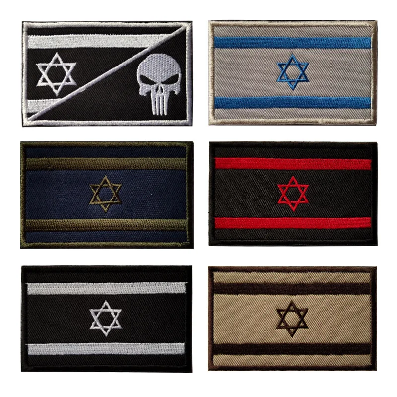 

Bag Backpack Velcro Stickers 3D Embroidery Israel Flag Skull Badge OutdoorArmy Tactical Military Country Hat Clothes Patches
