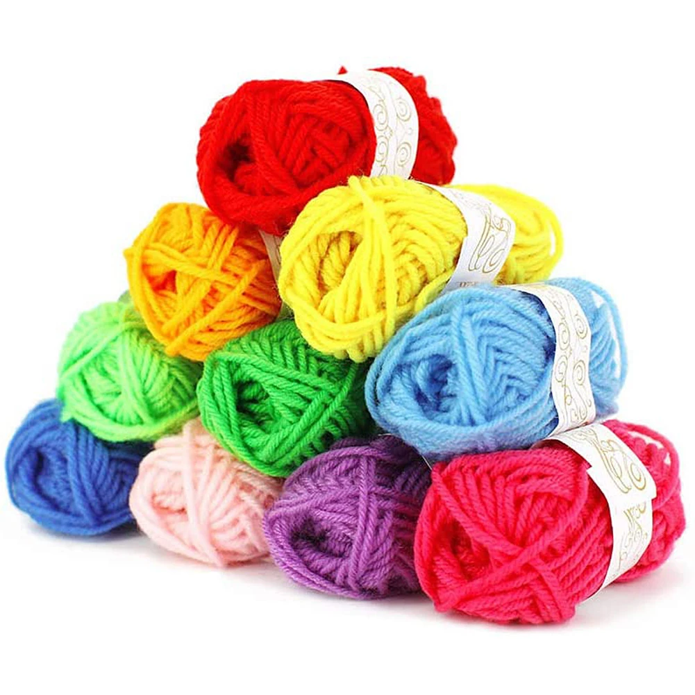 

12pcs Multicolor Acrylic Yarn Skeins DIY Knitting Crochet Yarns Handcrafts Craft Sewing Thread Crafting Yarn Assorted Colors