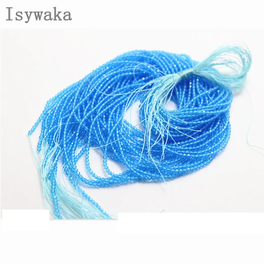 Lake Blue Isywaka гранат красный 2 мм 170 шт индийские кристаллические граненые бусины футбольные круглые стеклянные бусины для рукоделия - Цвет: Lake Blue