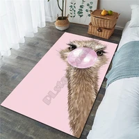 funny ostrich area rug 3d all over printed non slip mat dining room living room soft bedroom carpet 01