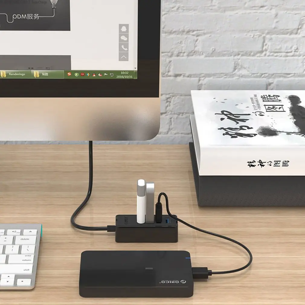 ORICO 4 порта USB3.0 Настольный концентратор Поддержка OTG функция прикрепить дизайн