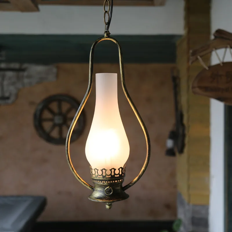 

OYGROUP Pendant Lamp with E27 Vintage Hang Lighting Golden Iorn Rural Industrial Style Tea House Lamp Creative Classical Bar