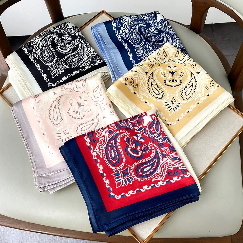 

Fashion Neckerchief Paisley Print Hair Scarf For Women Small Shawls and Wraps 70cm*70cm Bandana Head Scarves For Ladies Headband