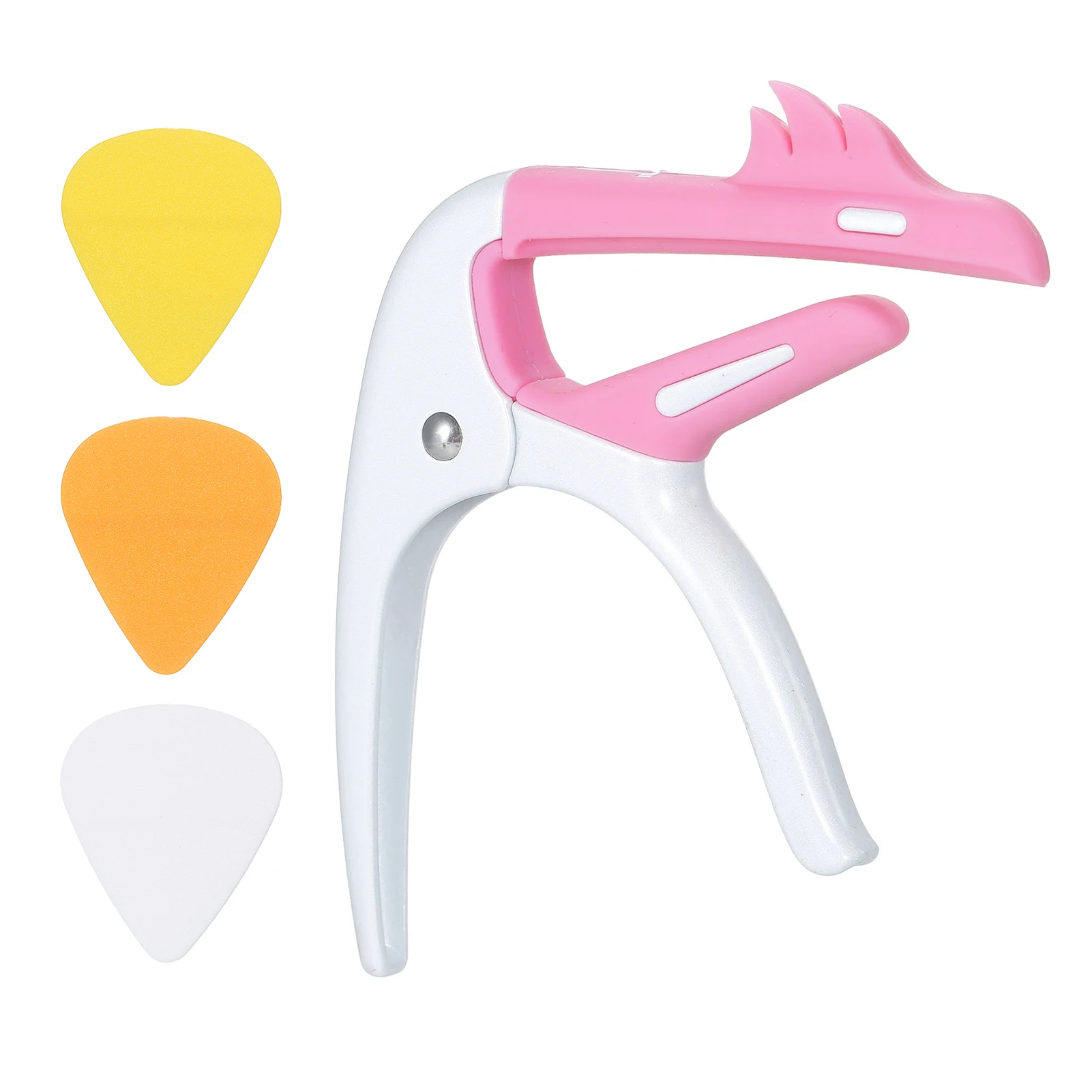 

Guitar Capo With 3 Guitar Picks in Random Color for Acoustic Electric Guitar Ukulele Alloy Tuning Clip Alloy + Soft Rubber Pads