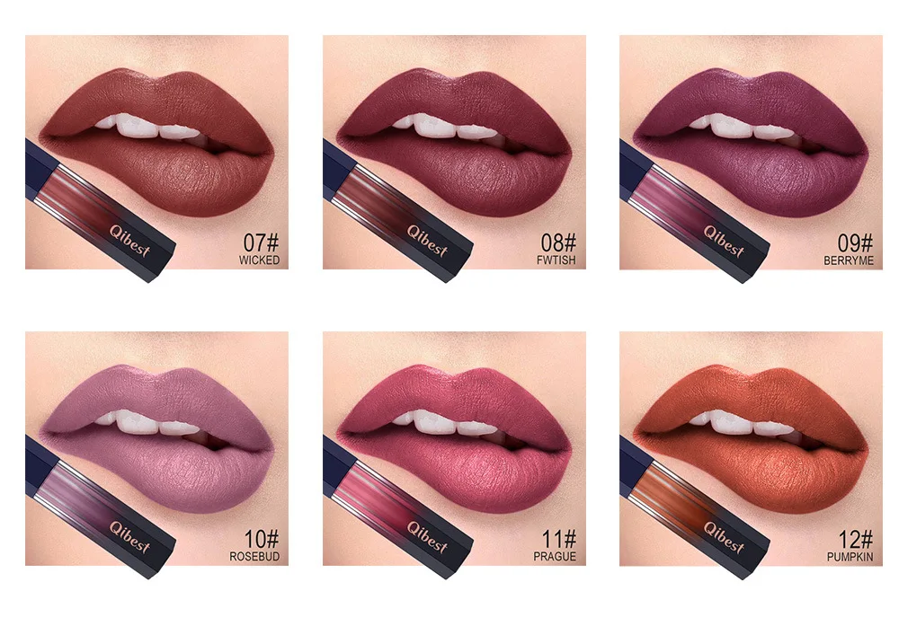 Лидер продаж глянцевая губная помада Qibest с жидким туманом матовая оптовая