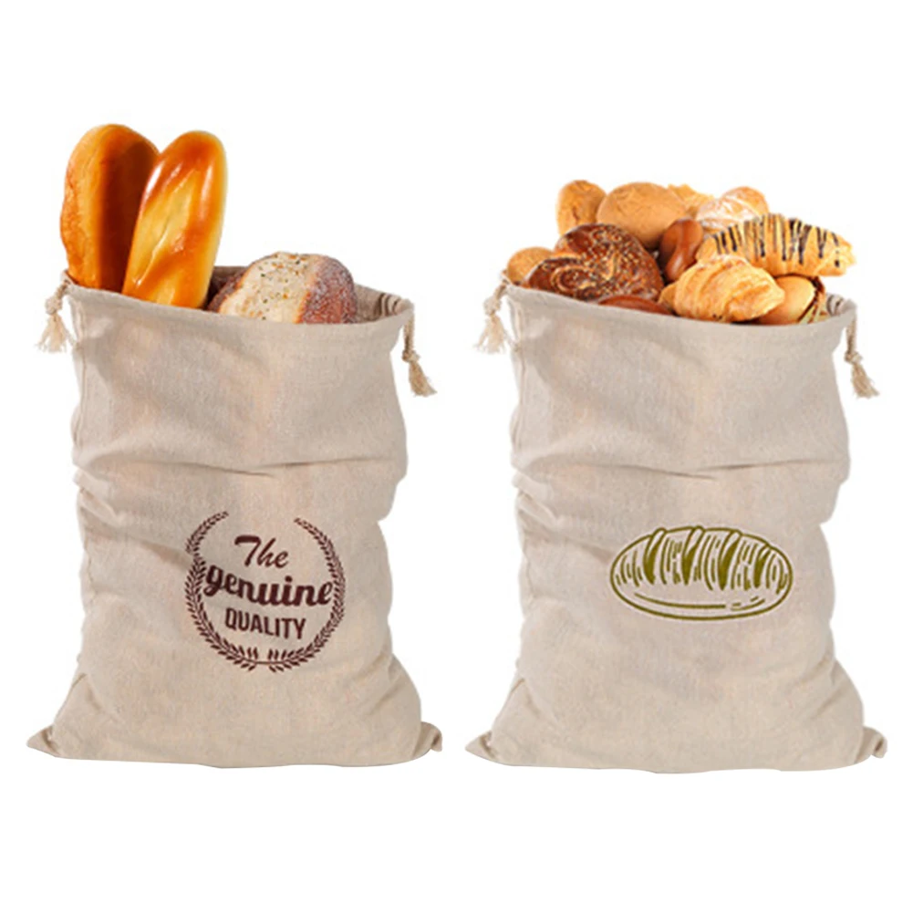 

Reusable Linen Bread Baguette Bag Artisan Bread Storage Bag Reusable Produce Drawstring Bags Homemade Bread Fresh Keeping Bag