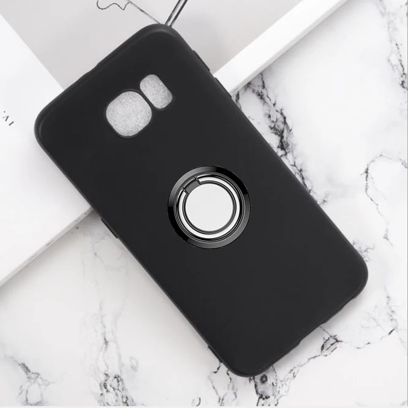 Для Samsung Galaxy S6 заднее кольцо держатель кронштейн телефонный чехол из ТПУ Мягкий силикон на G920F G920FD G920FQ G920I G920S G920K G9200
