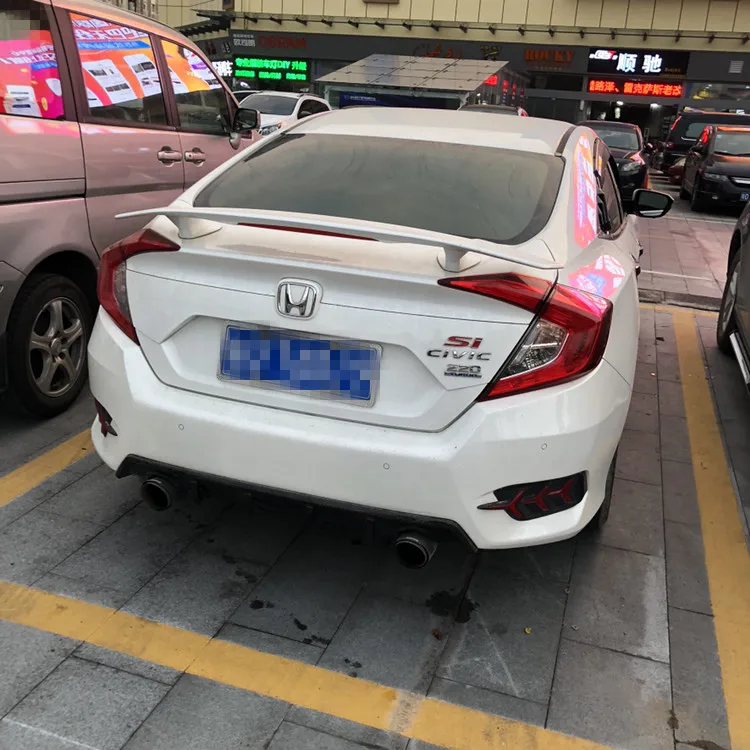 Для Honda Civic спойлер с светодиодный светильник ABS Материал заднее крыло автомобиля