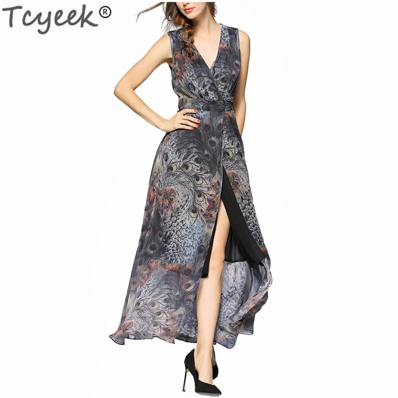 Сексуальное платье с v образным вырезом женское пляжное летнее шифоновые платья