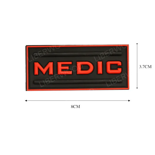 PVC red Резиновый 3D ПВХ медицинский фельдшер ЭМТ EMS мед тактический боевой патч черный OPS патч спасательный первый ответчик аппликация значок патч - Цвет: PVC red