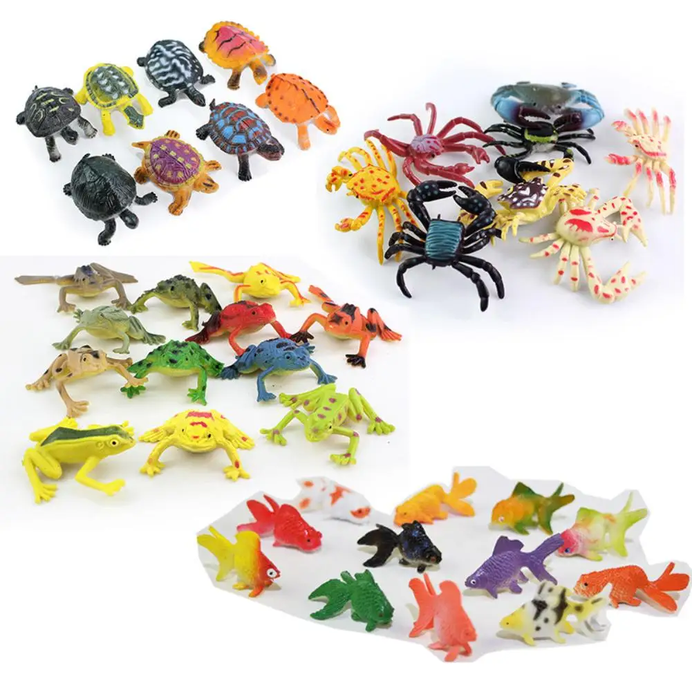 

8/12pcs Frog Turtle Crab Animal Model Small Toy Action Figures Education Kids Toy