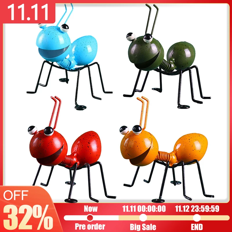 

Металлический декор для сада и муравьев, настенное искусство, 3D скульптура для улицы, дома, рабочего стола, 3D Железные украшения в виде мурав...