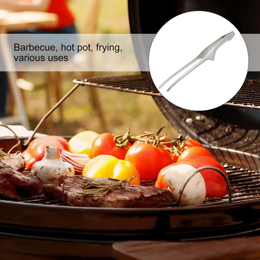

3 Pcs Stainless Steel Barbecue Clips Camping BBQ Tongs Practical Steak Clips