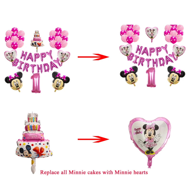 

1 set Mickey Minnie Mouse Foil Balloon 30inch Number Latex Balloons Cake baby 1 2 3st Birthday Party Decoration Kids Toy Globos