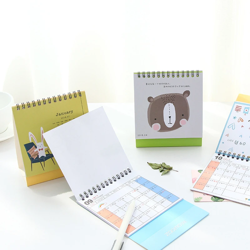DL 2018 мультяшный милый календарь на заказ корейский креативный Настольный лунный