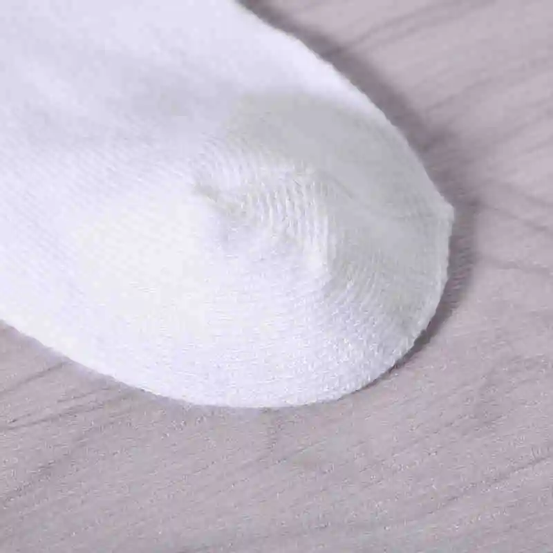 5 пар детских носков белого цвета однотонные дышащие хлопковые спортивные