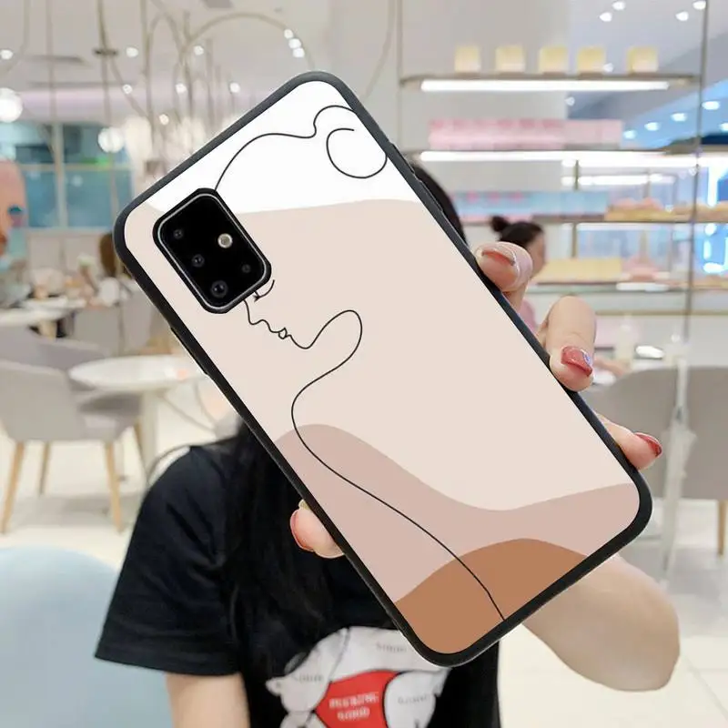 

Line art Phone Case For Samsung S5 S6 S7 S8 S9 S10 S20 S21 Edge Plus E Fe Lite Fundas Cover