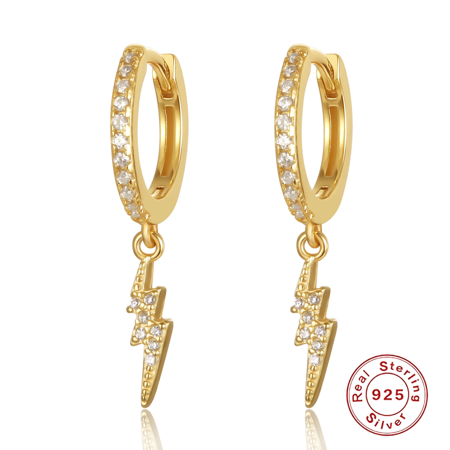 

Серьги-кольца женские из серебра 925 пробы с блестящим прозрачным Цирконом