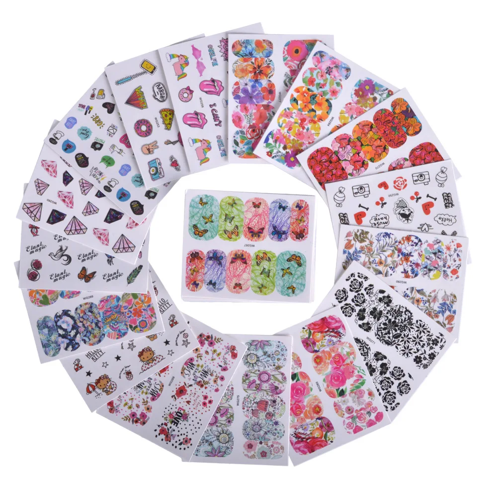 Набор стикеров Navida для дизайна ногтей с фруктами мороженым черными кружевами