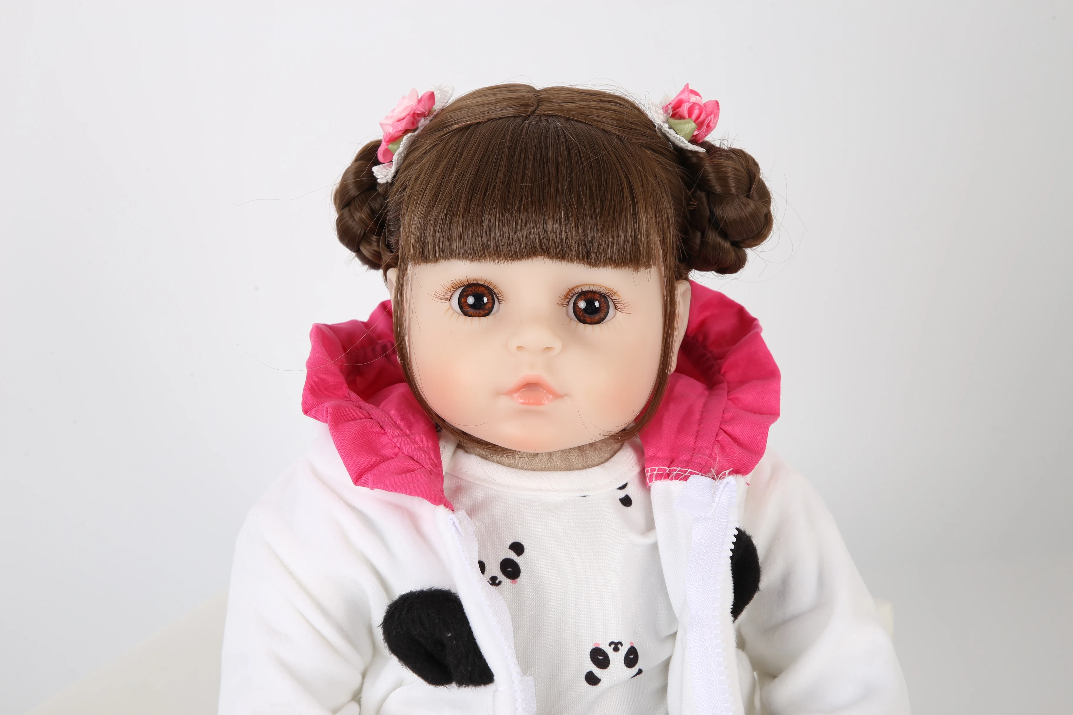 Новый 19 дюймов Мягкие силиконовые Симпатичные в стиле Little Panda Bebe Reborn Baby Doll