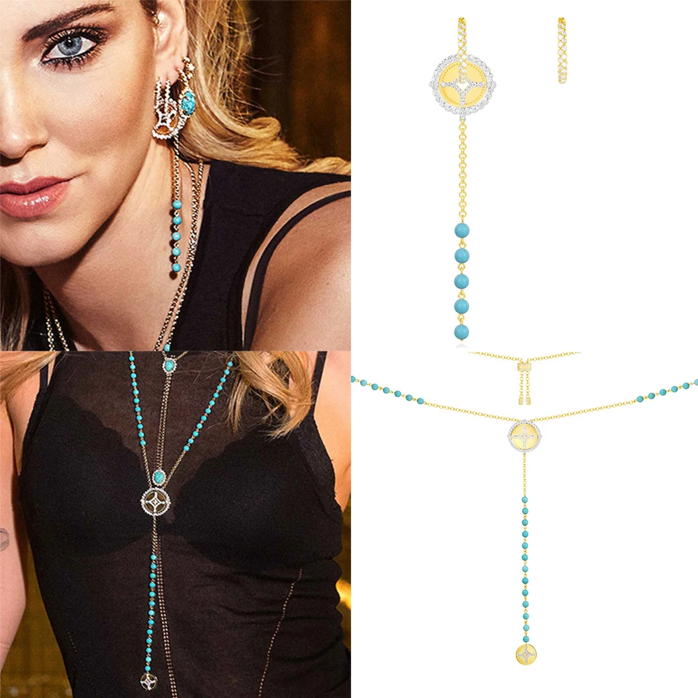 

2020 Fashion Charm High Quality Original 1: 1 Copy, Yellow Silver Soleil Long Necklace, Ladies Jewelry Gift