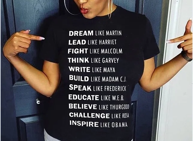 

sunfiz YF Dream Like Martin Lead Like Harriet Black Black History Quotes Slogan T-Shirt Unisex Fashion Casual Tee Shirt