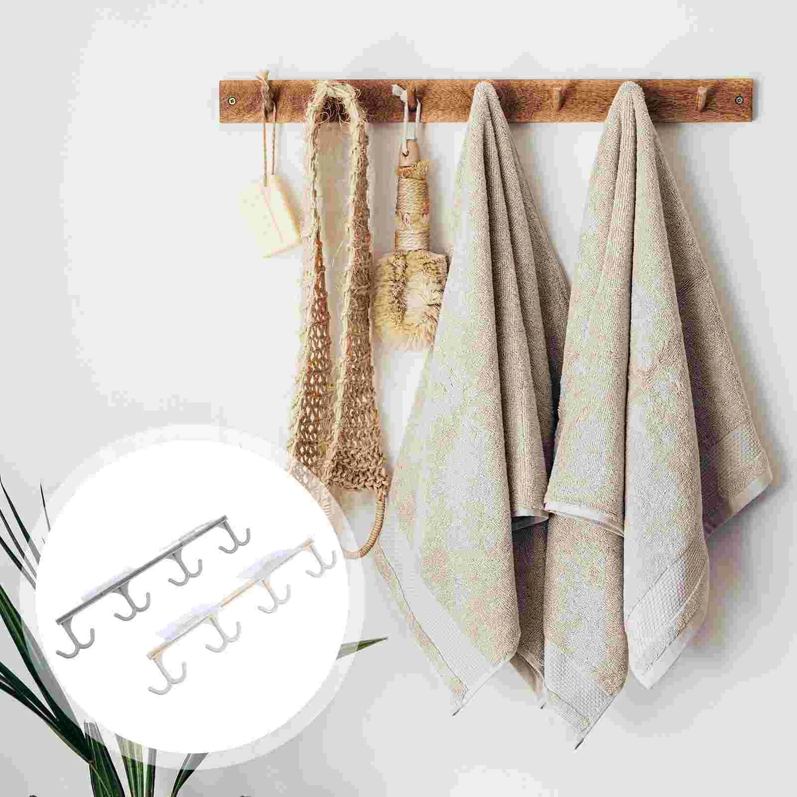 

2pcs Door Row Hook Stand Nail-free Door Coat Storage Rack Door Hanger Random Color