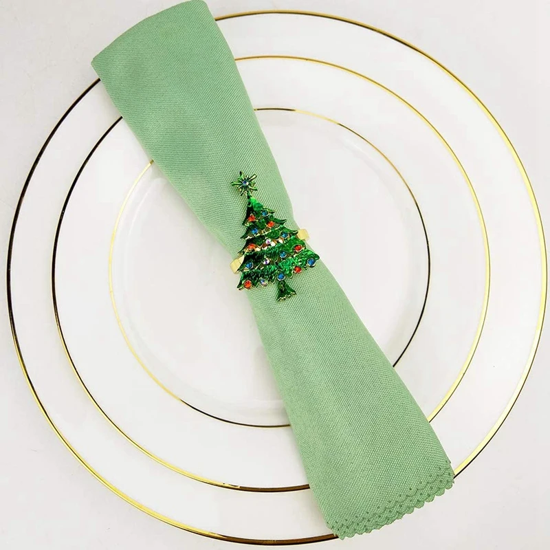 6 упаковок кольца для салфеток с рождественской елкой держатель свадьбы